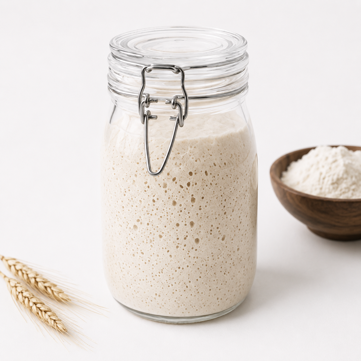 Sourdough Discard Jar - Large Glass Clip-Top Jar