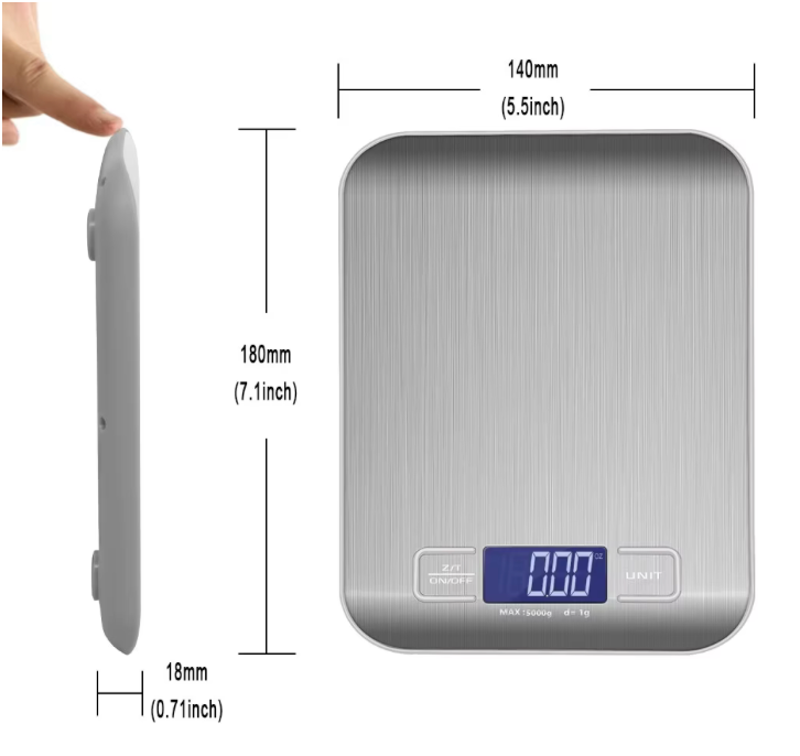 Digital Kitchen Scale - Stainless Steel
